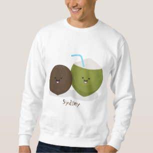 Sweatshirt Caricature de noix de coco kawaii joyeux