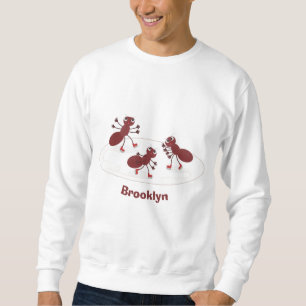 Sweatshirt Caricature de patinage sur glace de Happy red four