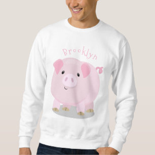 Sweatshirt Caricature de porc mignon rose pot vendue