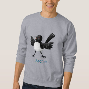Sweatshirt Caricature de Willie Wagtail australienne personna