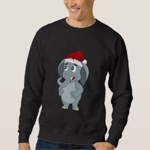Sweatshirt Caricature d'éléphant de Noël