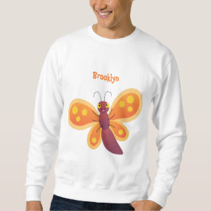 Sweatshirt Caricature joli papillon orange