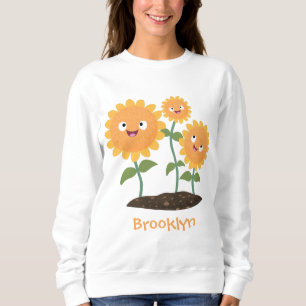 Sweatshirt Caricature joli tournesol souriant illustration