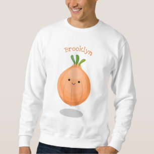 Sweatshirt Caricature vert oignon brun joli