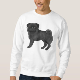 Sweatshirt Carlin à visages noir brillant Mops Chien race Des