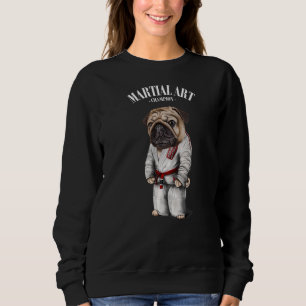 Sweatshirt Carlin Chien Judo Karate Master En Judogi Blanc