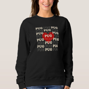 Sweatshirt Carlin Chien mignon Coeur Rétro Vintage