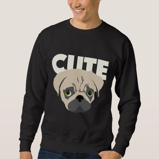 Sweatshirt Carlin mignon - maman Carlin. Carlin Papa, Carlin  (Devant)