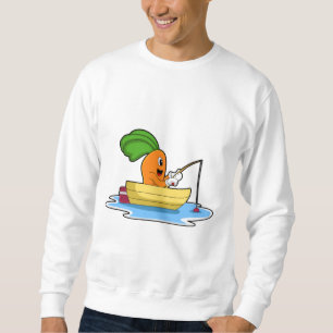 Sweatshirt Carotte en bateau à la pêche avec canne à pêche