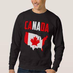 Sweatshirt Carte Canada-Amérique Graphique de feuille d'érabl