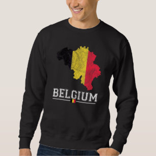 Sweatshirt Carte de Belgique et souvenir du drapeau Belgiqu