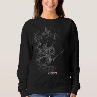 Sweatshirt carte de la ville de Zhuhai Chine Voyage souvenir