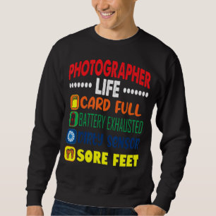 Sweatshirt Carte de vie photographe Full Dirty Sensor Sore Pi