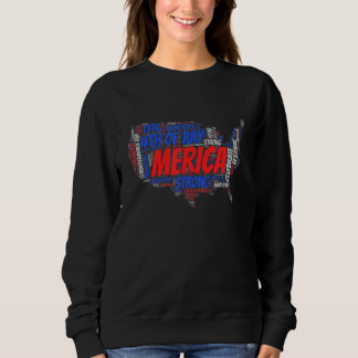 Sweatshirt Carte des États-Unis d'Amérique 4 juillet Patrioti