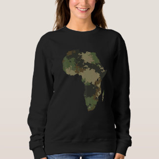 Sweatshirt Carte du continent africain Motif camouflage Défen