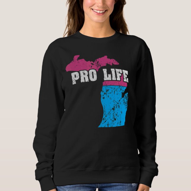 Sweatshirt Carte du terrain Us État Michigan Aborde drapeau C (Devant)