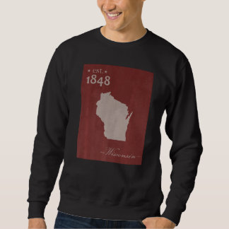 Sweatshirt Carte du Wisconsin WI Grunge Vintage Graphique d'É