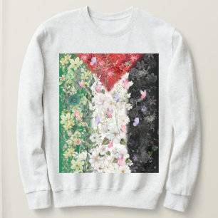 Sweatshirt Carte florale de la Palestine - T-shirt carte de l