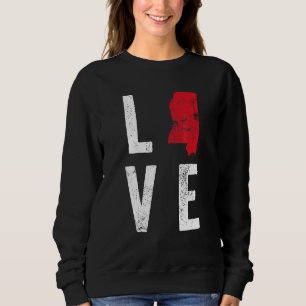 Sweatshirt Carte Love Mississippi Amérique Indépendance améri