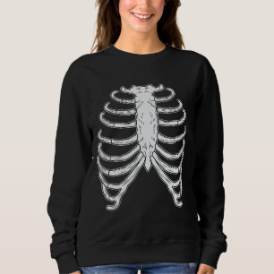 Sweatshirt Cartographie Halloween Cage Rib Humain Skeleton Bo