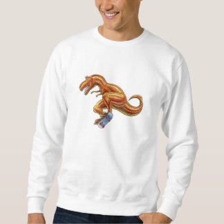 Sweatshirt-Cartoon T-rex mit Skateboard Sweatshirt