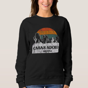Sweatshirt Casas Adobes AZ Arizona Coucher de soleil vintage