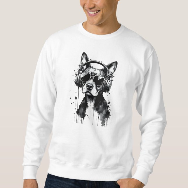 Sweatshirt Casque de chien cool Cute Animaux de compagnie enc (Devant)