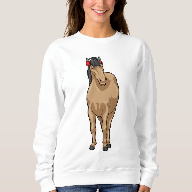 Sweatshirt Casque de musique à cheval (Devant)