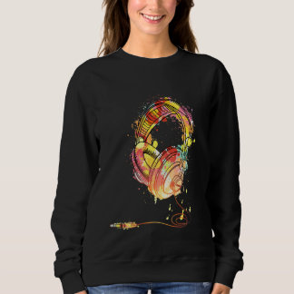 Sweatshirt Casque DJ Musique Son Long Sleeve