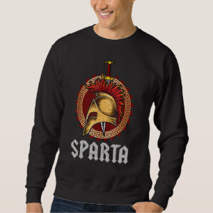 Sweatshirt Casque Sparta Bouclier Spartan Et Épée Grèce Warr