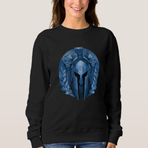 Sweatshirt Casque spartiate bleu grec mythologie Gladiateur G