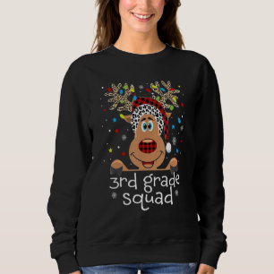 Sweatshirt Casquette de Père Noël à renne à carreaux 3e année