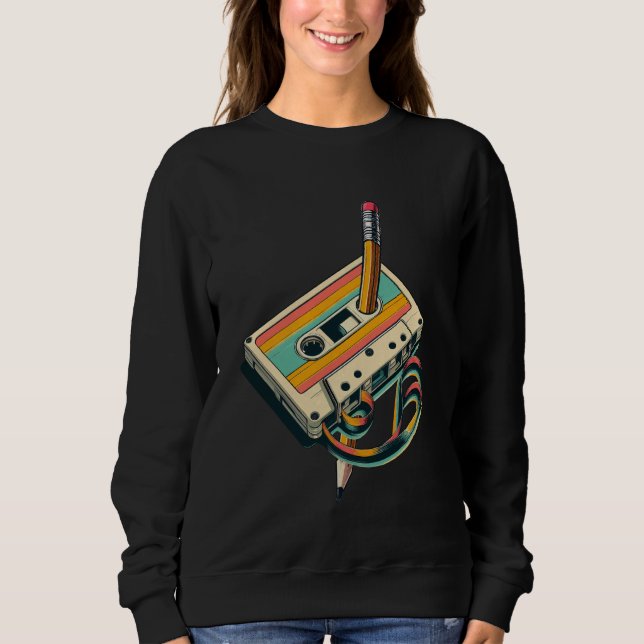 Sweatshirt Cassette Rewind Cassette Old School Musique Lover  (Devant)