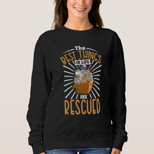 Sweatshirt Cat Adoption Animal Rescue Animal Rights Rescue  2 (Devant)