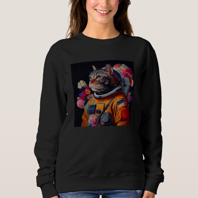 Sweatshirt Cat Astronaut Colorful (Devant)