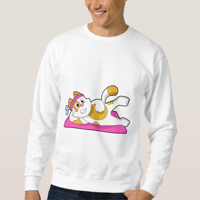 Sweatshirt Cat at Yoga Exercice d'étirement (Devant)