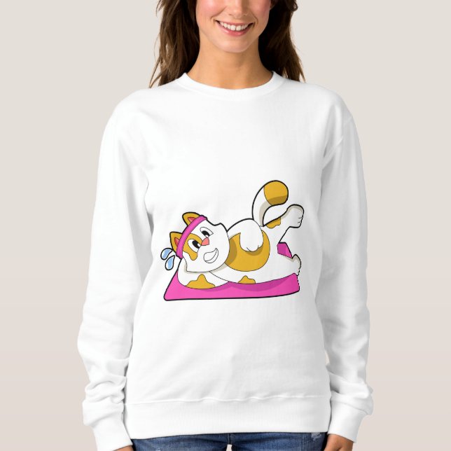 Sweatshirt Cat at Yoga Exercice d'étirement (Devant)
