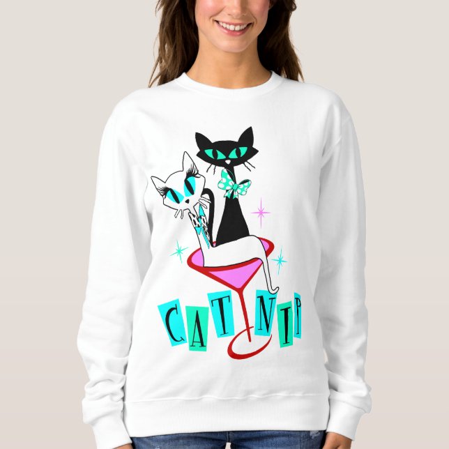 Sweatshirt Cat atomique moderne du milieu du siècle (Devant)