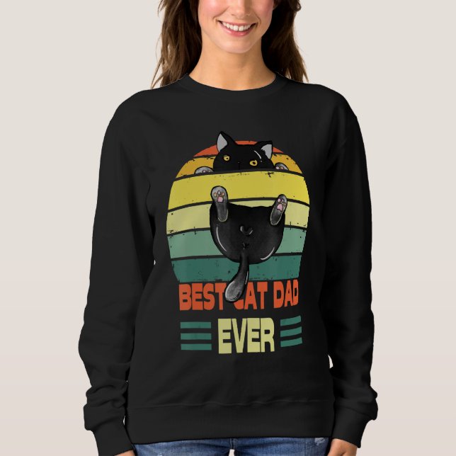 Sweatshirt Cat  Best Cat Dad Ever  Black Cat (Devant)