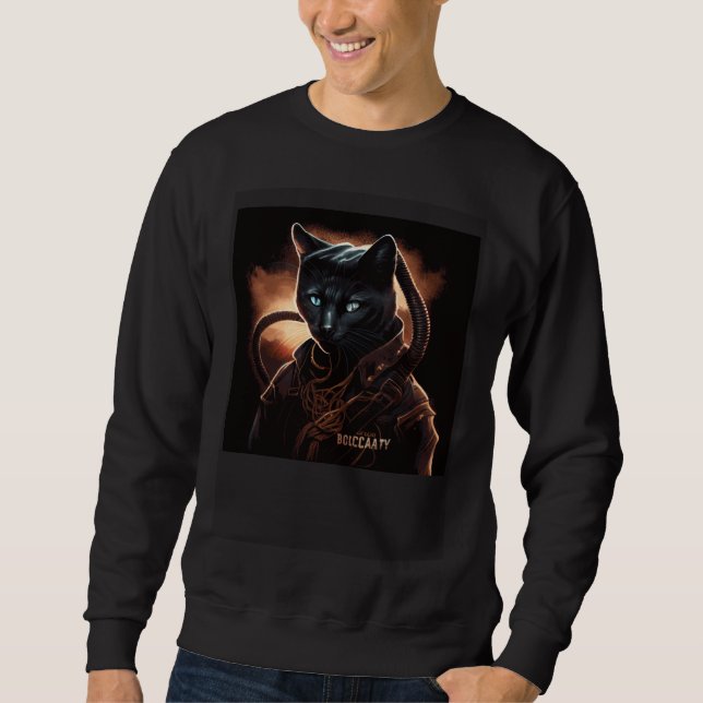 Sweatshirt Cat Biting Snow  1 (Devant)