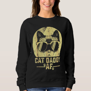 Sweatshirt Cat Daddy Af Lunettes de soleil Vintage Retro