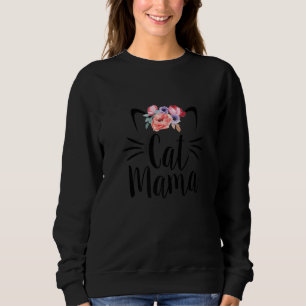 Sweatshirt Cat Mama Cute Floral Feline