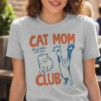 Sweatshirt Cat Mom Club Life is Better with Cats Cute Kitten 
