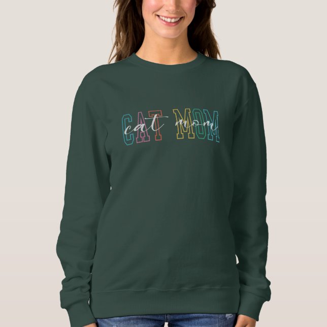Sweatshirt Cat Mom Graphic Amoureux de design tendance et col (Devant)