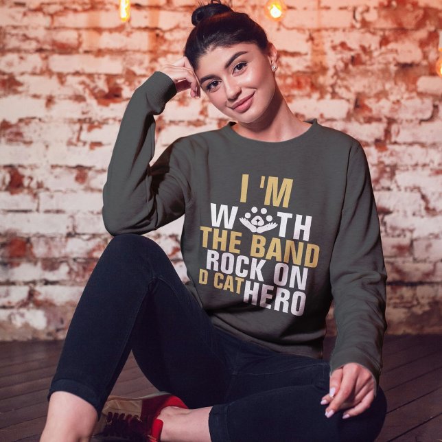 Sweatshirt Cat Rock Band Amusant Cool Moderne Cute Personnali (Créateur téléchargé)