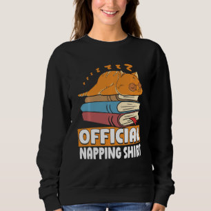 Sweatshirt Cat Sleeping Napping ver livre lecture Lover B