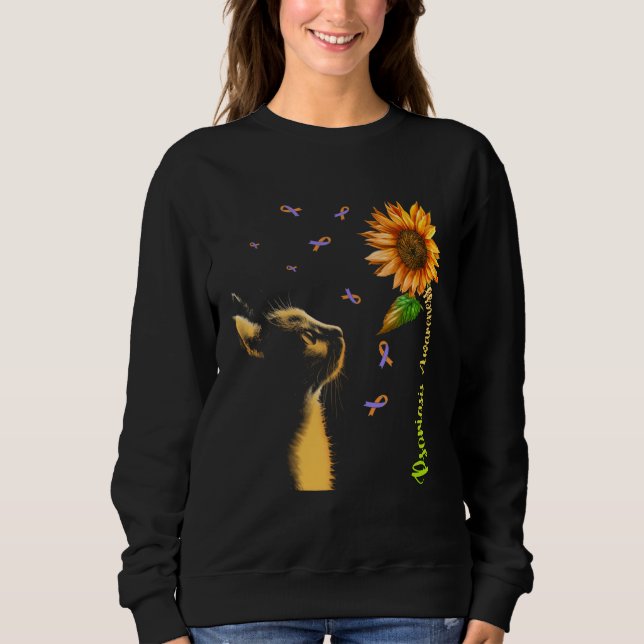 Sweatshirt Cat Sunflower Psoriasis Awareness (Devant)