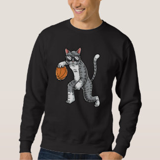 Sweatshirt Cat With Basketball Ball Basketball Player