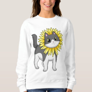 Sweatshirt Cat with sunflower
