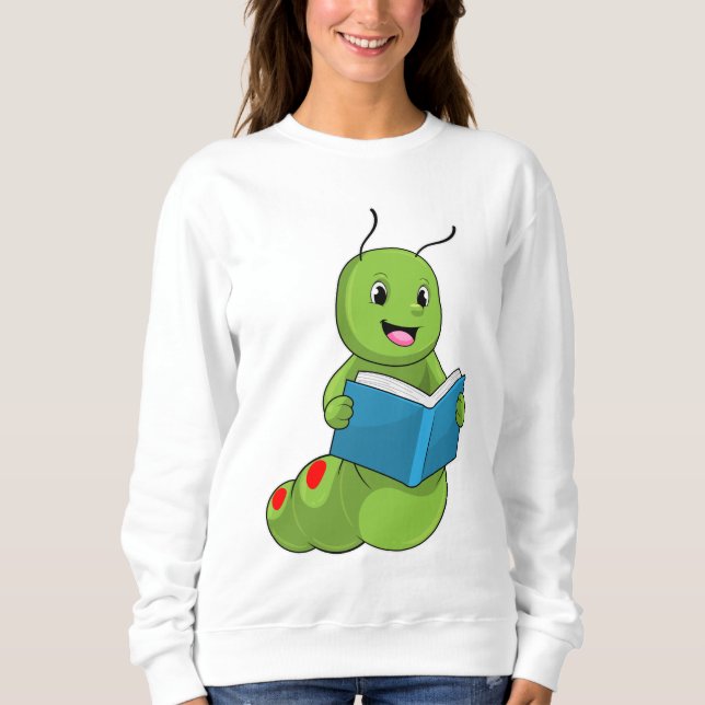 Sweatshirt Caterpillar à lire avec livre (Devant)